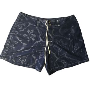 Uzzi  Swim Board Shorts Womens  Juniors  11/12 Vintage Navy Blue Back Pocket